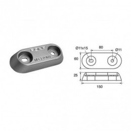 5110901 ANODO PIASTRA CARENA L150 Anodo Vet 1