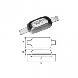 5111201 ANODO PIASTRA CARENA INSERTO L110 Anodi a Saldare...