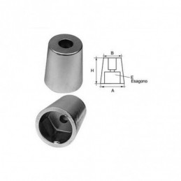 5111725 ANODO OGIVA CONE HEX ALU D25 Anodi in Alluminio a...