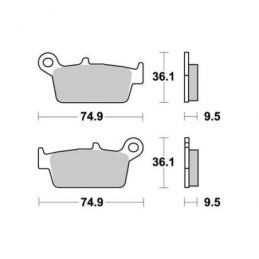 WG-7204-F4 PASTIGLIE WRP HONDA CR 500 (87-01) POSTERIORI...