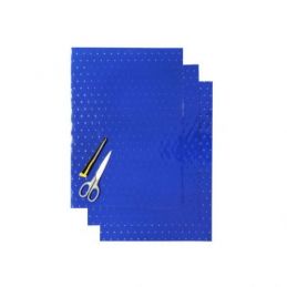 BL-5052/70 FOGLI ADESIVI IN CRYSTALL BLU CON FORI