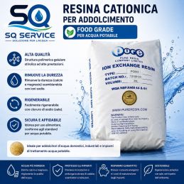 Resina cationica forte per addolcimento 25 l