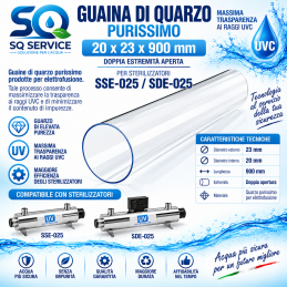 Quarzo per sistema UV 25W