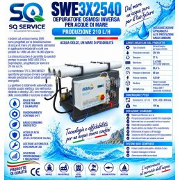 Depuratore Osmosi inversa per acque di mare c/3 membrana...
