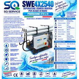 Depuratore Osmosi inversa per acque di mare c/4 membrana...