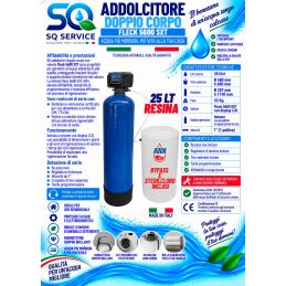 Addolcitore Acqua Doppio corpo 25 lt resina- Anticalcare