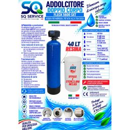 Addolcitore Acqua Doppio corpo 40 lt resina- Anticalcare