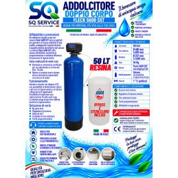 Addolcitore Acqua Doppio corpo 50 lt resina- Anticalcare