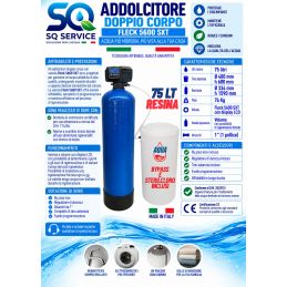 Addolcitore Acqua Doppio corpo 75 lt resina- Anticalcare