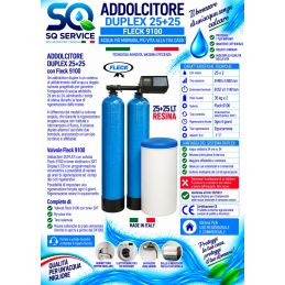Addolcitore Acqua Duplex 25+25l, c/Fleck 9100- Anticalcare