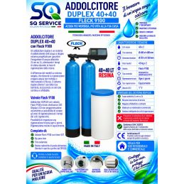 Addolcitore Acqua Duplex 40+40l, c/Fleck 9100- Anticalcare