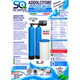 Addolcitore Acqua Duplex 50+50l, c/Fleck 9100- Anticalcare