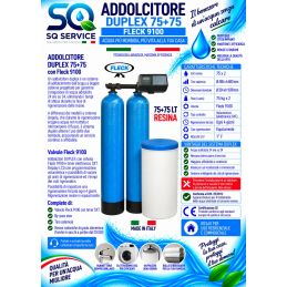 Addolcitore Acqua Duplex 75+75l, c/Fleck 9100- Anticalcare