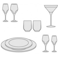 set piatti e bicchieri